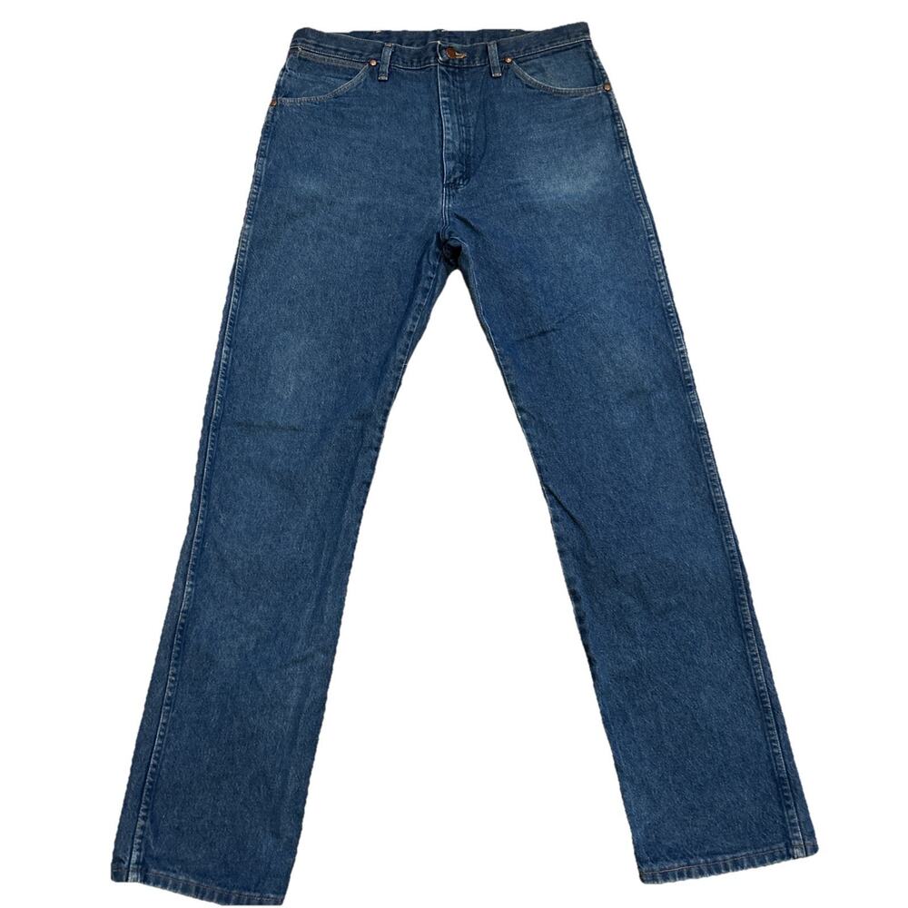 Wrangler Denim Jeans 35x34 Mens 13MWZPW Cowboy Cut Bootcut Rodeo Style